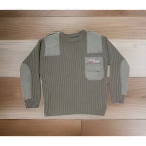 Vintage Burton Sweater Men’s Tan Ribbed Knit Wool Special Operations Small